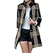 Produktbild FRAUIT Wollmantel Damen Gitter Wolle Parka Wintermantel Frauen Stricken Trenchcoat Kleidung Lange Mantel Schlanke Mode Elegant Wunderschön Freizeit Streetwear Kleidung Bluse Tops Outwear (M, Marine)