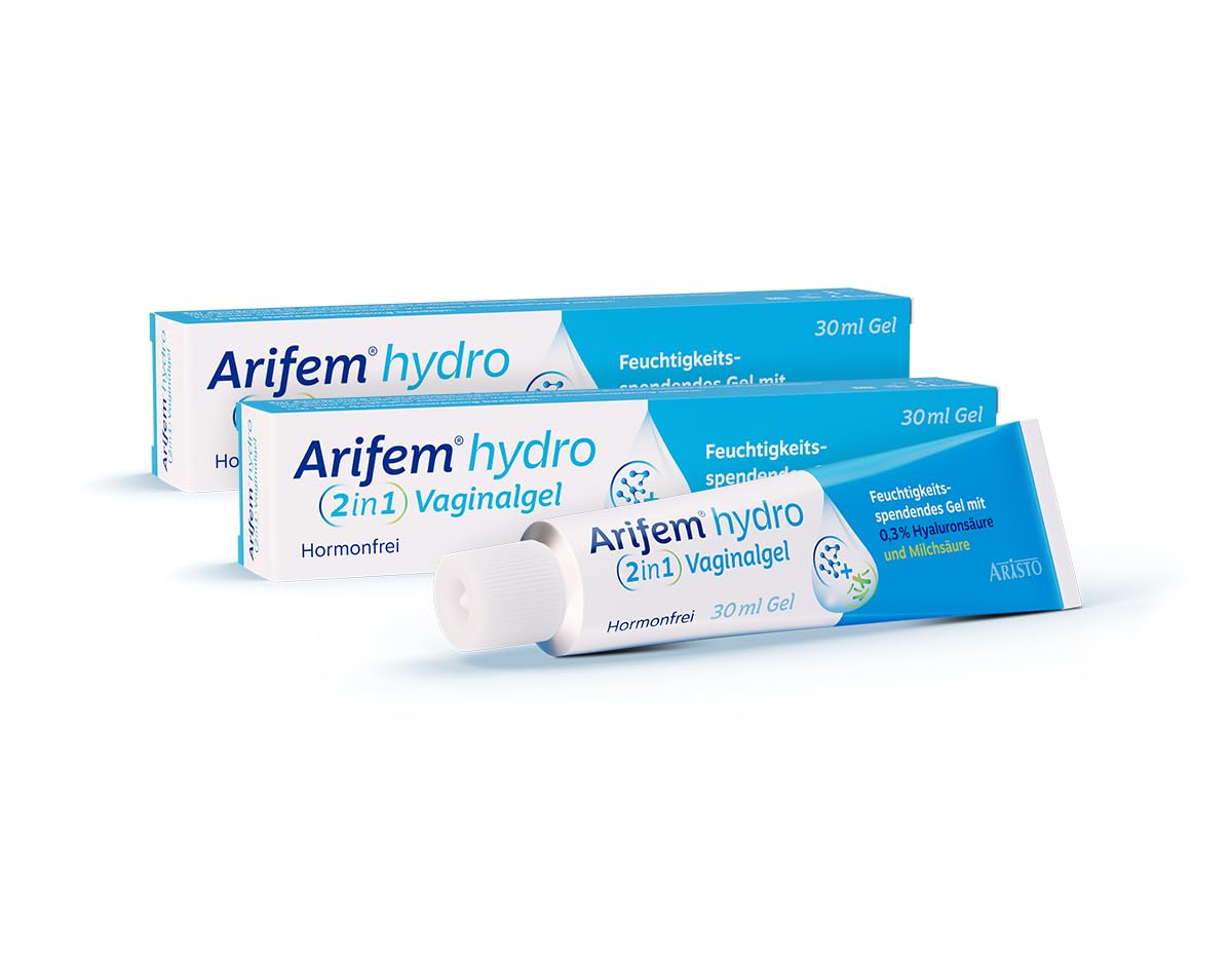 hydro 2in1 Vaginalgel mit Hyaluronsäure & Milchsäure – hormonfrei, pH-regulierend, für innere & äußere Anwendung – Sanftes Vaginalgel bei Scheidentrockenheit – 3x30 ml