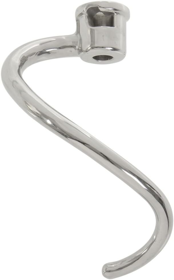 KSMC7QDH, Stainless Steel Dough Hook Attachment for 7 Quart & 8 Quart Bowl-Lift Stand Mixers, Heavy Duty Mixer Kneading Attachment, Commercial Mixer Dough Hook, Silver, Pack of 1