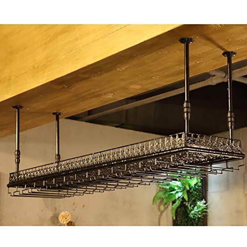 Casier à vin au plafond industriel en fer réglable ULAINE 60cm - 7