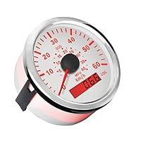 Vista 8 de ELING Velocímetro GPS marino Speedometer Speedo Gauge 35MPH con retroiluminación para barco, yate, barco, barco 3-3/8 pulgadas (3.346 in) 12 24