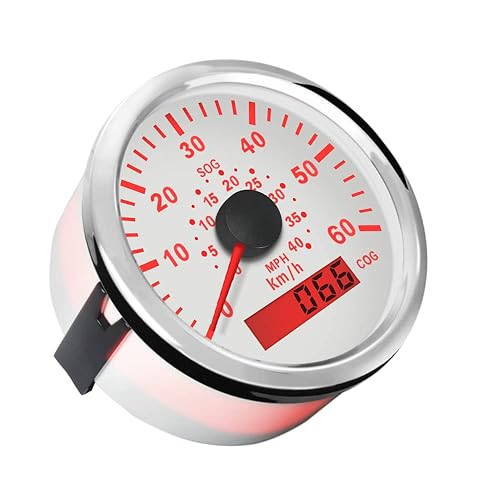 Miniatura 8 de ELING Velocímetro GPS marino Speedometer Speedo Gauge 35MPH con retroiluminación para barco, yate, barco, barco 3-3/8 pulgadas (3.346 in) 12 24