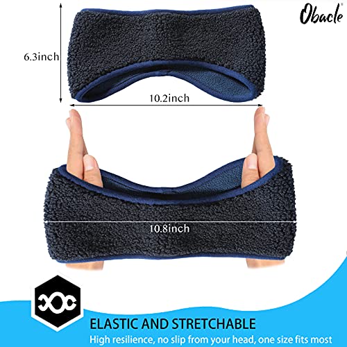 Obacle Headbands Ear Warmer For Winter Cold Weather Ear Warming Headband Non Slip For Women Men Youth Unisex Running Ski Walking Sports (Blue Army Green, 2 Pack) #TOP5