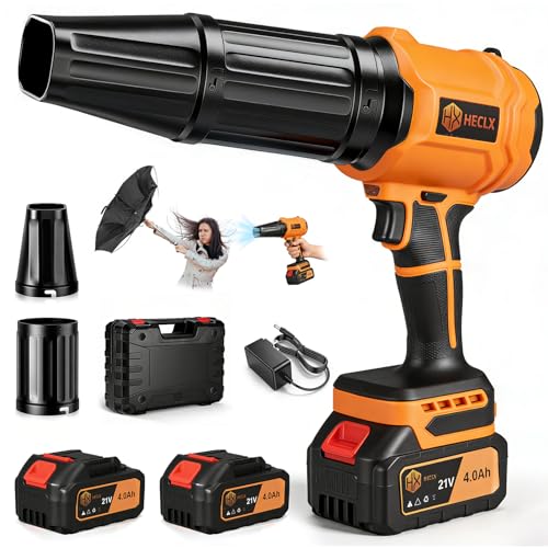 Leaf Blower Cordless, Handheld Leaf Blower with Battery and Charger, Handheld Leaves Blower Dryer Air Blowers for Patio Cleaning, Orange