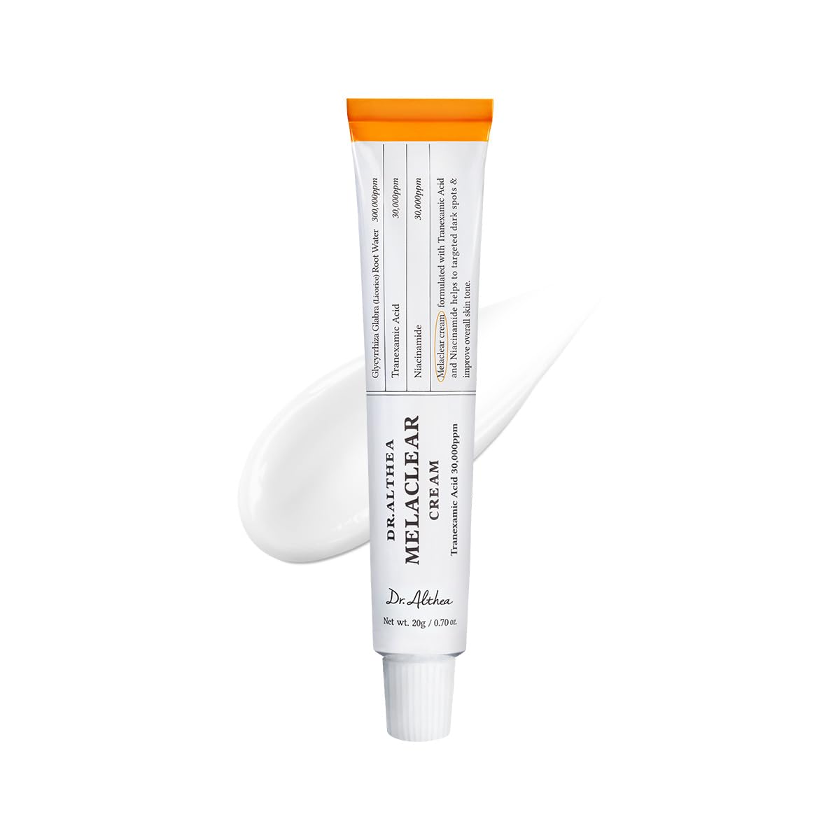 Dr.Althea Melaclear Cream | Refine Uneven Skin Tone with Niacinamide & Tranexamic Acid (TXA) | Face Moisturizer for Dark Spot & Hyperpigmentation Care | Korean Vegan Skincare, 0.70 Fl Oz