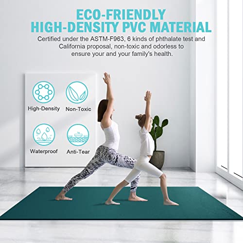 Large Exercise Mat 6'X4'X7Mm Workout Mats For Home Gym Mats Gym Flooring Rubber Workout Mat Fitness Mat Large Yoga Mat Cardio Mat For Weightlifting, Jump Rope, Mma, Stretch, Plyo, Pilates, Non-Slip #TOP3