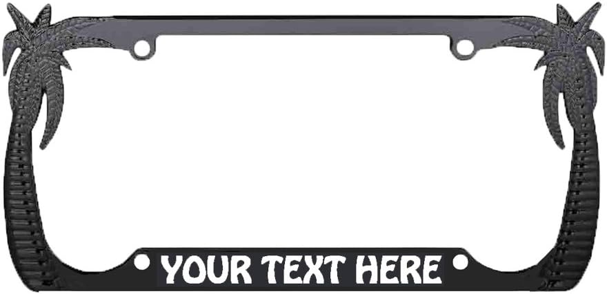Palm Tree Your Text HERE License Frame Chrome/Black (3CHROME/Black)