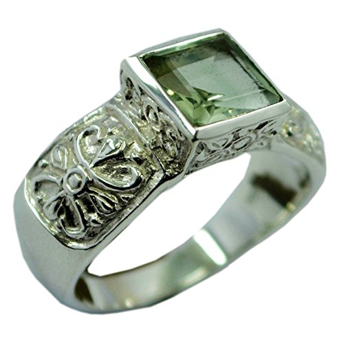 Bague mariage améthyste verte argent, cadeau idéal bijoux tendance