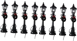 Didiseaon 8 Pçs Minúscula Casa De Bonecas Poste De Iluminação De Rua Festa Micro Adornos Estatueta Ao Ar Livre Lâmpada De Fada De Natal Miniaturas Ternos De Iluminação De Rua