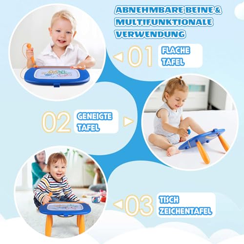 Smasiagon Magnetische Maltafel Zaubertafel für Kinder, Bunte Löschbare Magnettafel Zeichentafel mit Beinen für Kleinkind Spielzeug ab 1 2 3… – Ansicht 6