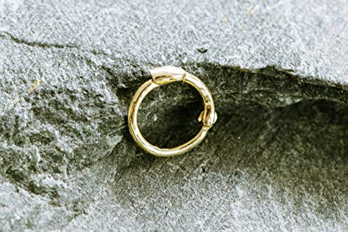 14K Solid Gold Jewelry 8Mm Open Round Circle Tragus Cartilage Snug Inner Outer Conch Daith Helix Ear Segment Clicker Huggie Hoop Ring Piercing Earring For Women #TOP2