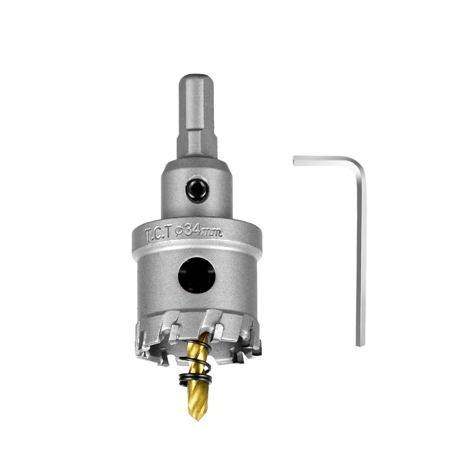 SALI 1-5/16" (34mm) TCT Hole Saw Kit Tungsten Carbide Tipped Hole Saw Drill Bit with Titanium-Plated Pilot Drill bit for Metal, Stainless Steel, Iron,