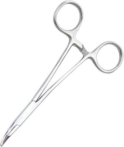 Miniatura 7 de Extractor de pelo de orejas y nariz para mascotas, recto y curvado, de acero inoxidable, pinzas de bloqueo de hemostato para el hogar, herramienta