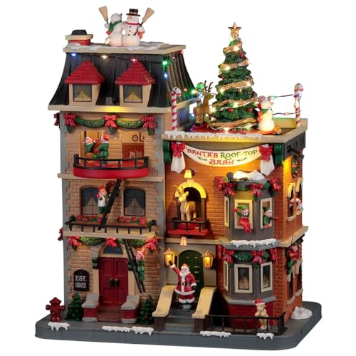 Santa's Rooftop Bash Lemax 25861 décor de table animé de Noël