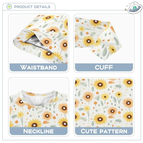 Boys Girls Crewneck Sweatshirt Cute Cartoon Sunflower Long Sleeve Fleece Sweatshirts Fall Winter Pullover Tops Shirts for Kids Toddler 7-8T Multicolor3