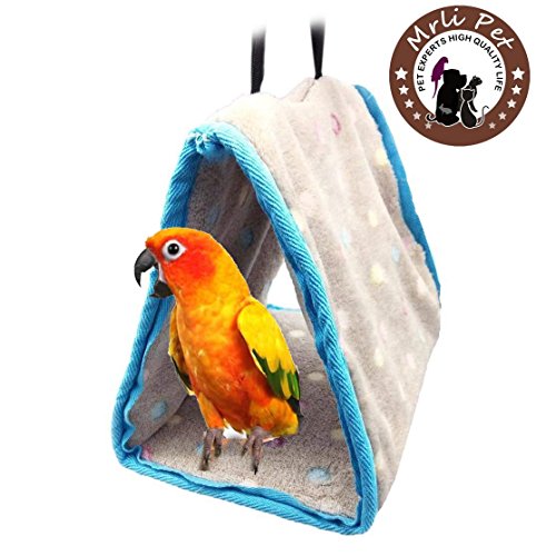 Parrot Perch Tents, Mrlipet Winter Warm Bird Nest House Plush Hammock Hanging Snuggle