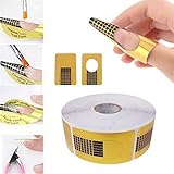 Kavya® 1 Rolle (500 Stück) selbstklebende Square-Gold Modellier-Schablonen Goldschablonen für die künstliche Fingernagel-Modellage von UV Gel ……