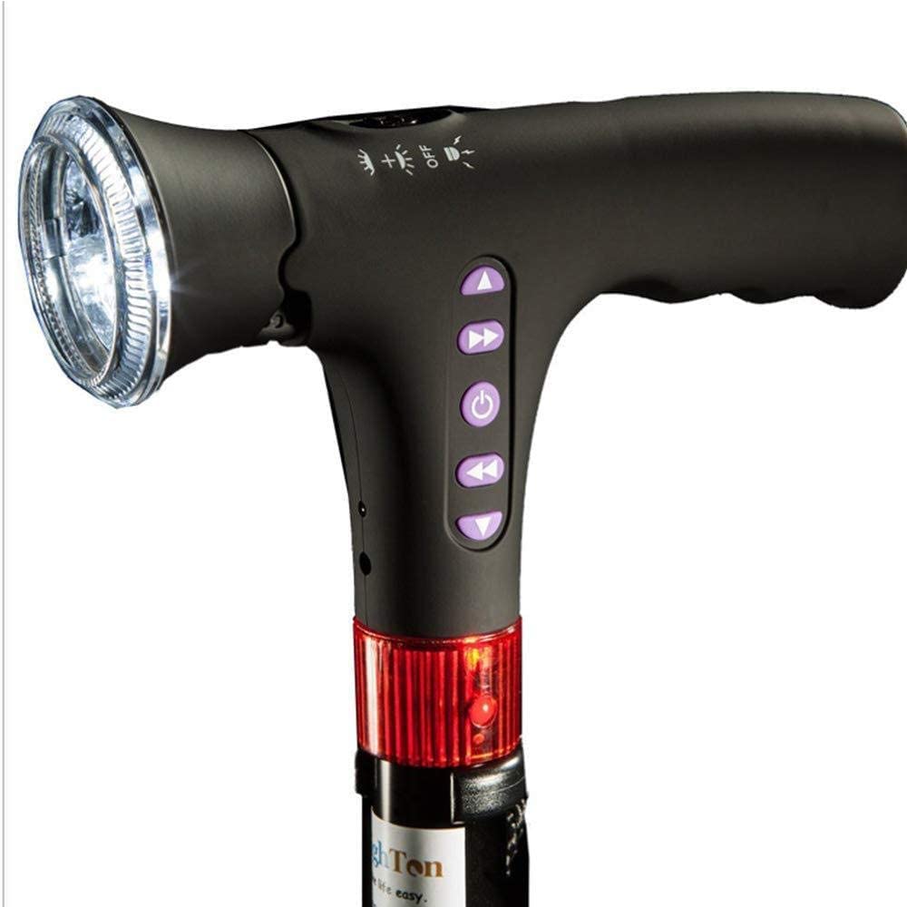 Stampelle telescopiche Antiscivolo Stampelle, Ausili per la deambulazione, Bastone da Passeggio Illuminazione per Anziani Canna Intelligente a Quattro Zampe Bastone da Trekking in Alluminio Walker M