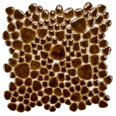 Merola Tile Pebble Mahogany 10-3/4" x 10-7/8" Porcelain Floor and Wall Tile