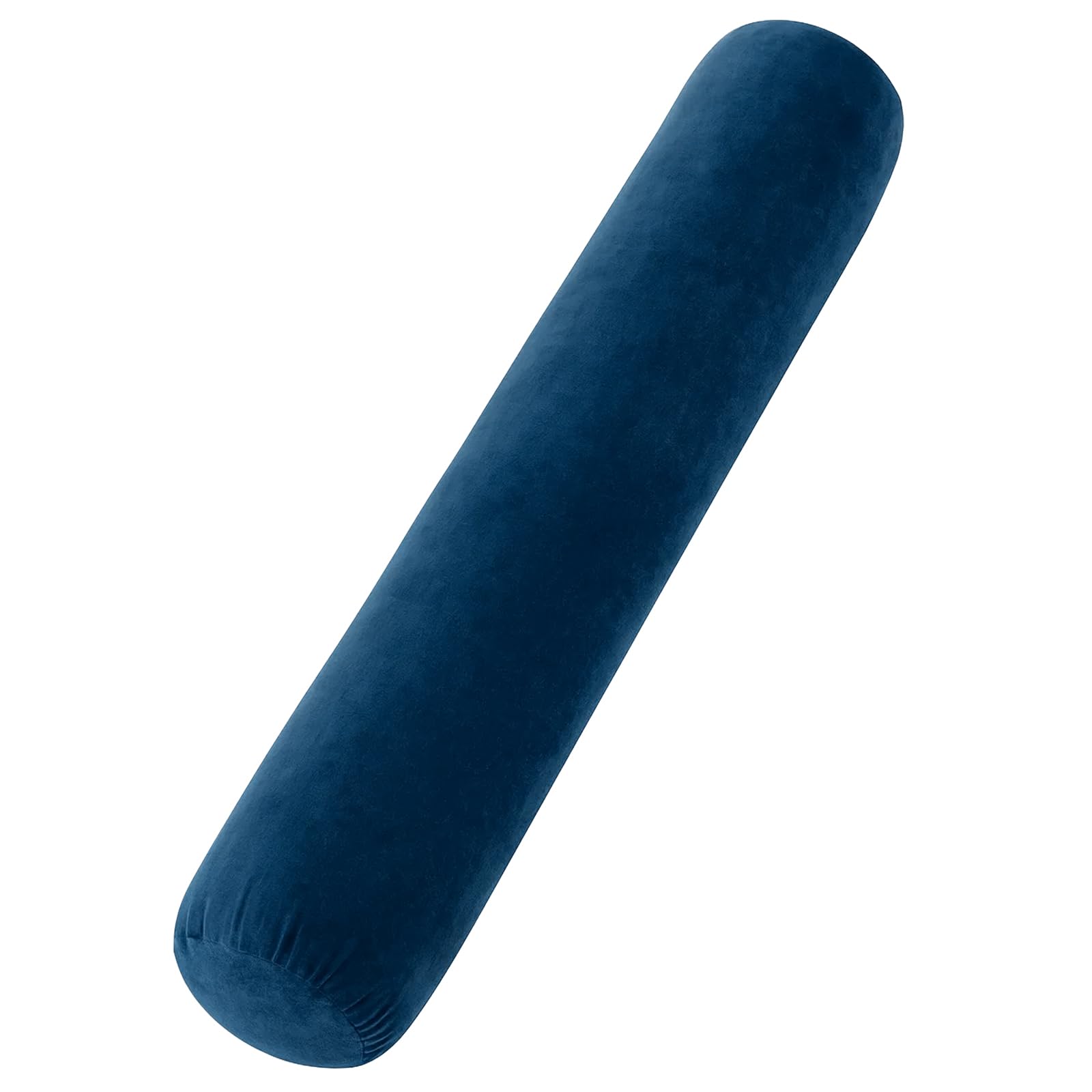 FERNVALE Memory Foam Body Pillow for Adults, Round Long Bolster Pillow for Neck, Back & Full Body Support, Ergonomic Sleeping Pillow for Pressure Relief, Soft Velvet Cover (Blue, 120 * 20cm)