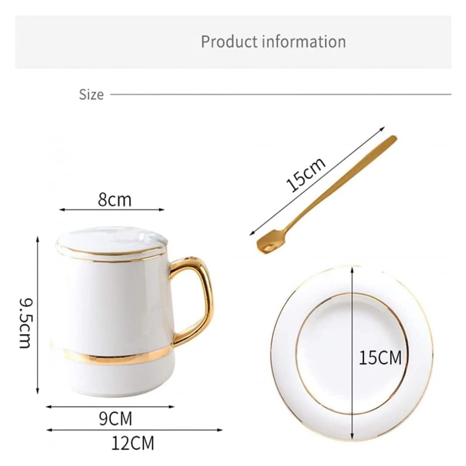 Tasse Mit Deckel Vintage-Design Keramik Kaffeetasse mit Deckel Holzgriff Retro Office Home Wassertasse einfaches Business-Trinken(White)