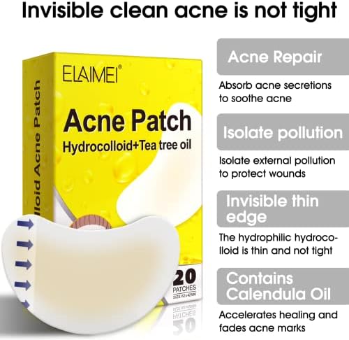 Hydrocolloid Acne Patch(20 Patches), Large Pimple Patch Spot Control Cover, Extra Larger Acne Patch for Covering Large Breakouts, Spot Patch, Pimple Stickers for Body, Cheek, Forehead, and Chin