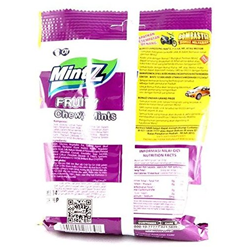 Mintz Chewy Candy Grapemint, 125 Gram (Pack of 3)
