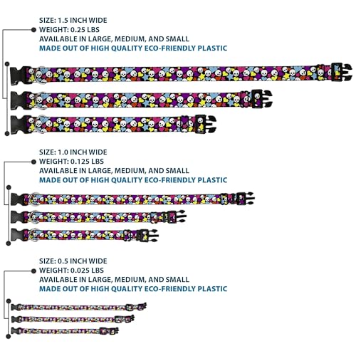 Cuello de plástico Buckle-Down Calaveras para paseos urbanos cómodos 4