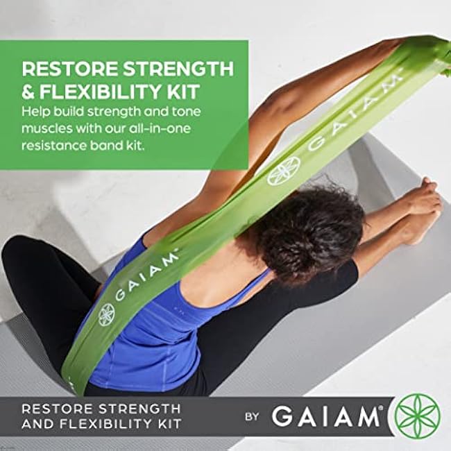 Gaiam Restore Strength and Flexibility Resistance Band Kit Set