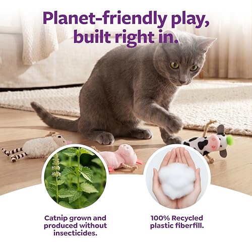 Juguetes para gatos con hierba gatera pack de 3 ratones de peluche recargables 6