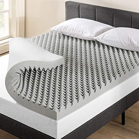 Best Price Mattress Mellow 4 Inch Egg Crate Memory Foam Mattress Topper with Infusion, Twin Cover