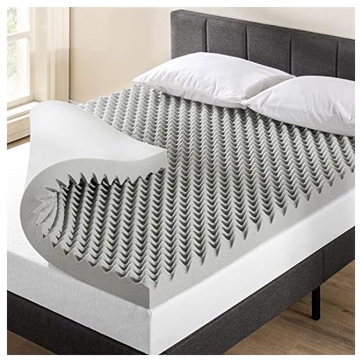 Mellow 4 Inch Egg Crate Memory Foam Mattress Topper with Infusion, Twin