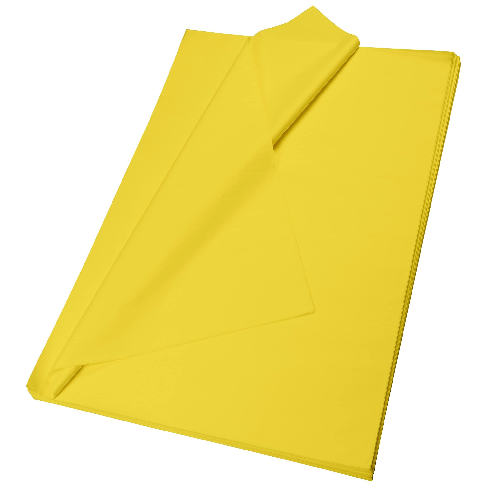 packer PRO Pack 500 hojas de Papel Seda para Envolver Ropa Regalos ecommerce, Amarillo 75x50 cm