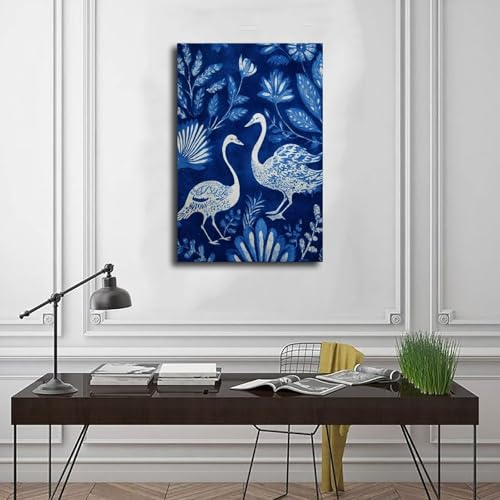 Art sur toile cygne et étoile - Impression botanique haut de gamme 30x45