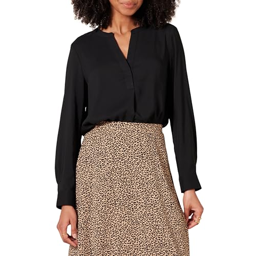 Amazon Essentials Damen Langärmlige Popover-Bluse aus Georgette...