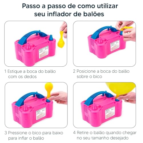 Inflador Eletrico Compressor Bomba Encher Balao Bexiga Bola Festa Evento Aniversario Cha