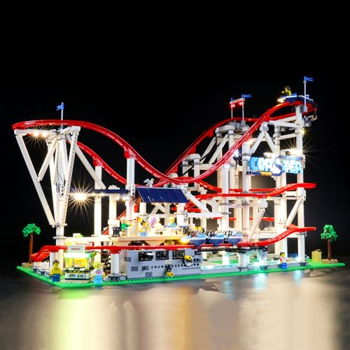BRIKSMAX Kit de Iluminación Led para Lego Creator Expert Montaña Rusa, Compatible con Ladrillos de Construcción Lego Modelo 10261, Juego de Legos no Incluido