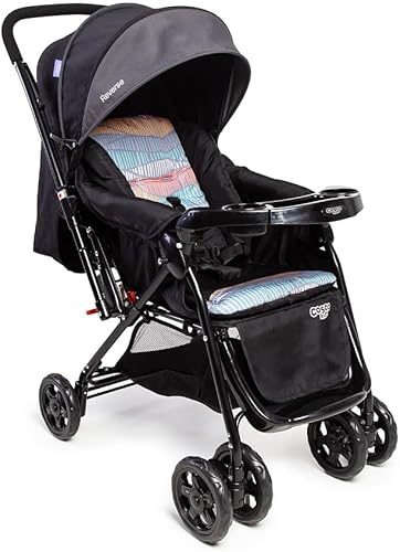 Carrinho de Bebê Cosco Kids, Reverse, Preto Onda
