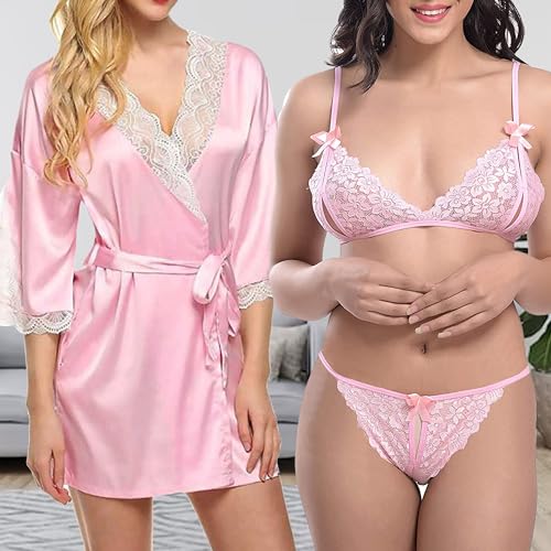 Image of Love Maker Soft Spandex Net Women Babydoll Honeymoon Nightwears Combo Small to 3XL