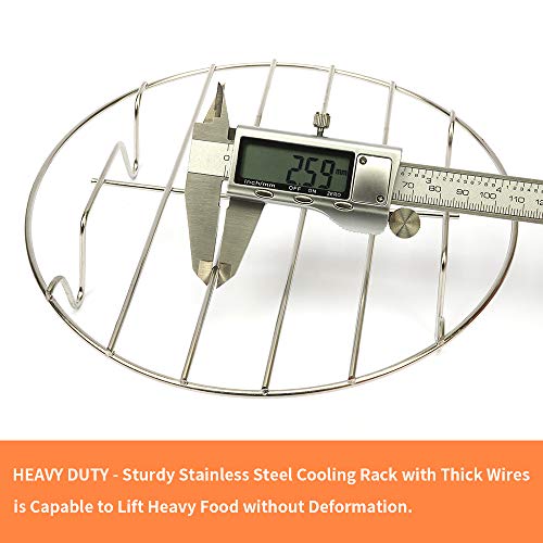 2 Pack Round Cooking Cooling Racks 10"X1.18", 304 Stainless Steel Round Rack For Steaming Rack And Air Fryer Cooking Steamer Rack, Multi-Purpose For Air Fryer Pressure Cooker, Oven & Dishwasher Safe. #TOP2