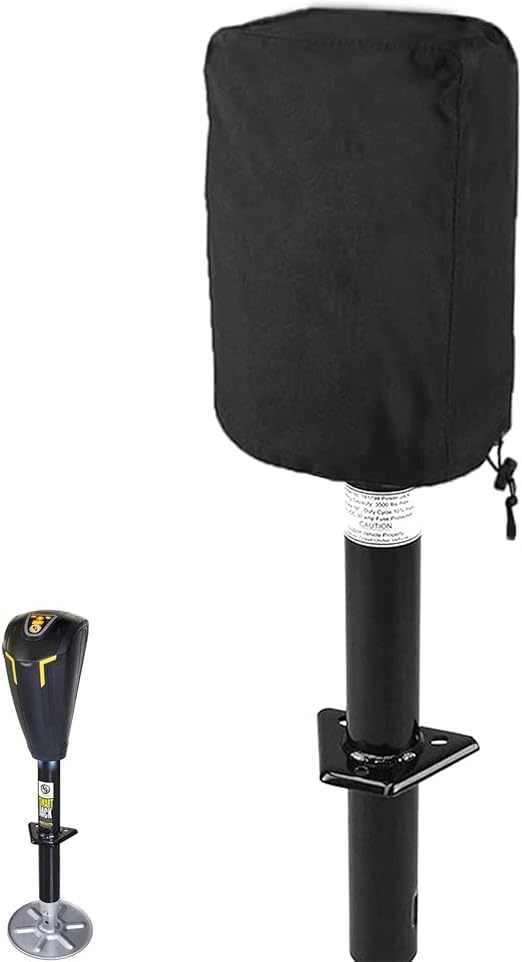 Electric Tongue Jack Cover, Heavy Duty 600D Oxford Fabric Waterproof Tongue Cover for RV/Camper/Travel Trailer/Plug Protector, Universal(10''Lx5''Wx14 H)
