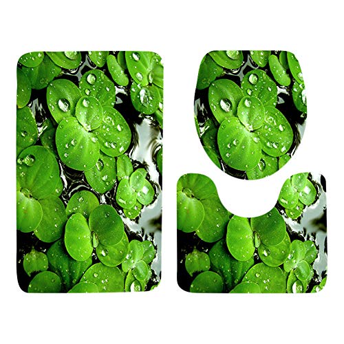 Haodasi Badematte Set 3er Set Wasserabsorbierende 3D-Blumen-Muster-Duschmatte-Toiletten-Dekorationen Waschbar Weiches…