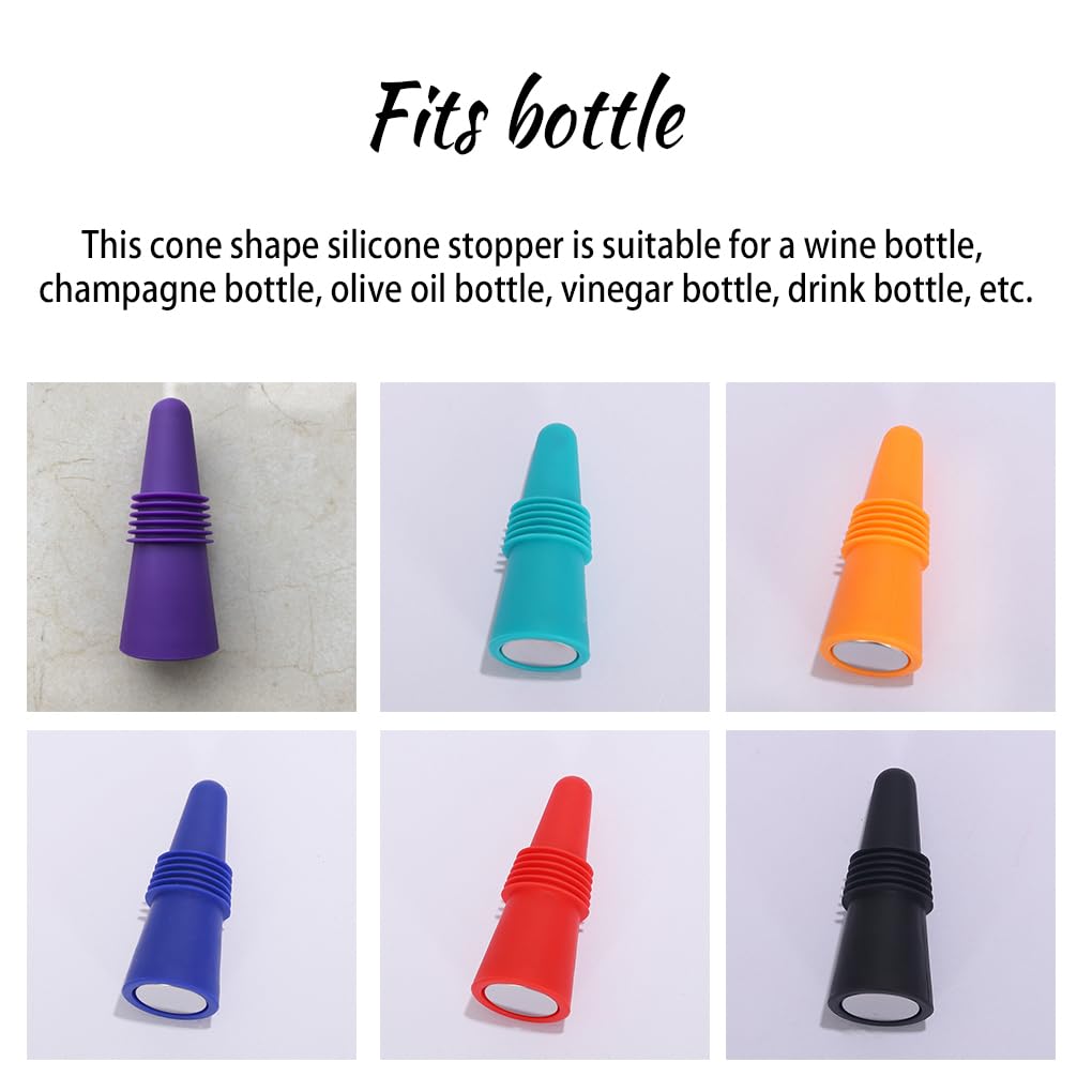 Lot de 10 bouchons en silicone pour bouteilles de vin, champagne et boissons - Anti-fuite - En acier inoxydable - Accessoires ergonomiques - Vert