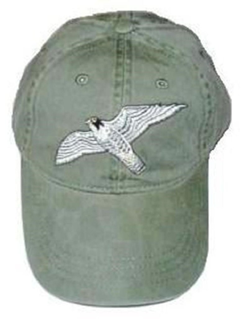 Peregrine Falcon Embroidered Cotton Cap Green