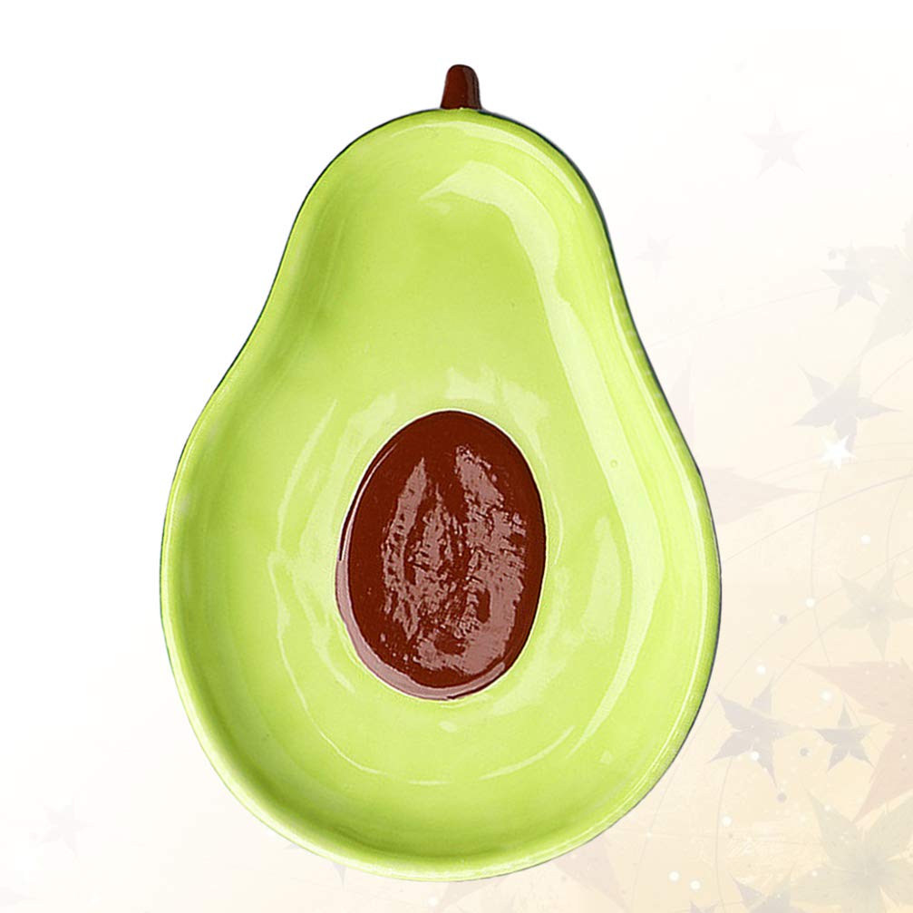 GARNECK Plato de Cerámica en Forma de Aguacate Plato de Cerámica Plato de Salsa Cuencos para Ensaladas de Frutas Aperitivos de Postre