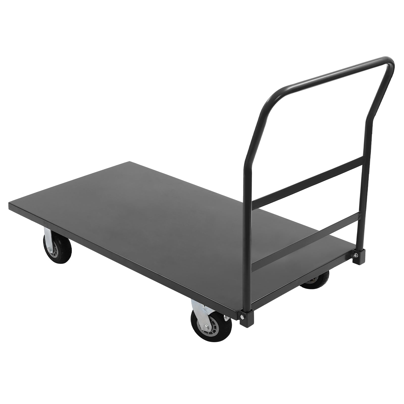 BANLICALI Industrial Flat Cart with Wheels and Handle, Heavy Duty Platform Truck Flat Cart Flat Dolly Cart with 2000 LBS Capacity, 49