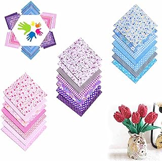 21 Pcs 25cm*25cm Cotton Fabric Quilting Patchwork Fabric, Square Sewing Craft Fabric Printed Fabric Bundle No Repeat Design Printed Floral Cotton Fabric for DIY Scrapbook Craft Making Supplies