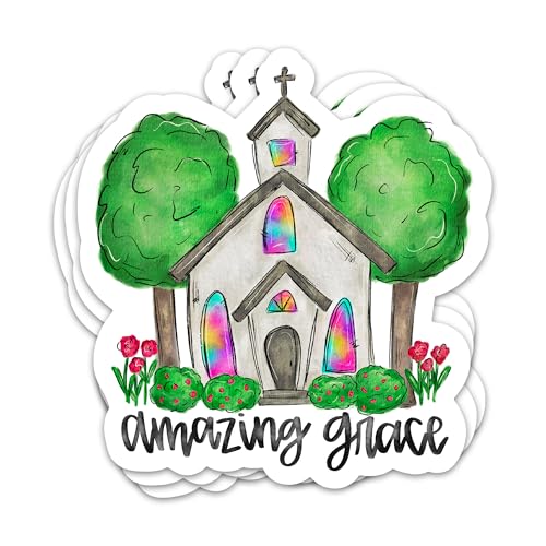 3PCs Amazing Grace Sticker Floral Church Christian Hymn Sticker Religious