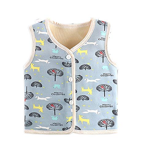 Vinesen 1-Pc Little Vest Snaps Closure Baby Boys Sleeveless Jacket Warm Patterns Printed Outwear Waistcoat 5-6 Years Blue Tree #TOP15