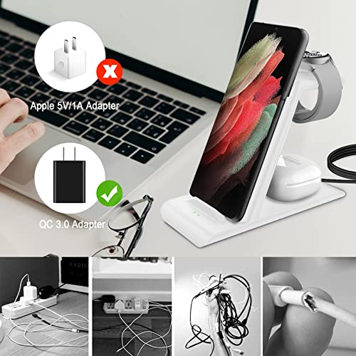 Image of Wireless Charging Station for Samsung Wireless Charger Galaxy S26 Ultra /S25 /S24 /S23 /S22 /Note20 Z Fold Flip7 Galaxy Watch 8 /7 /6 /5 /4 /3 Active 2 /1 Stand Galaxy Buds4 /4 Pro /3 /2 Pro /Live Multiple Devices
